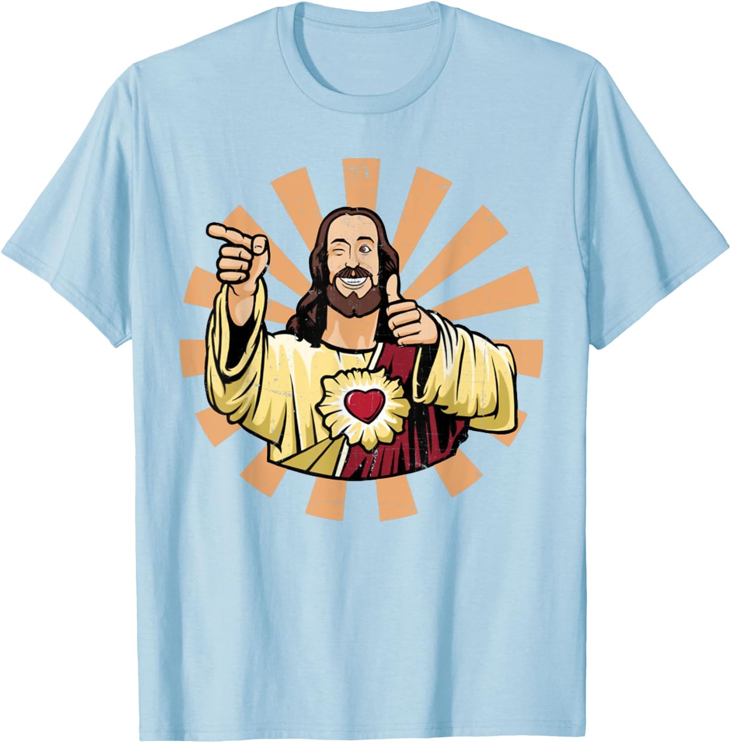 Vintage Buddy Christ T-Shirt - T-Shirt | Light Blue