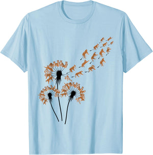 Dandelion Tigers Stuff for Tiger Lover | Tiger T-Shirt - T-Shirt | Light Blue