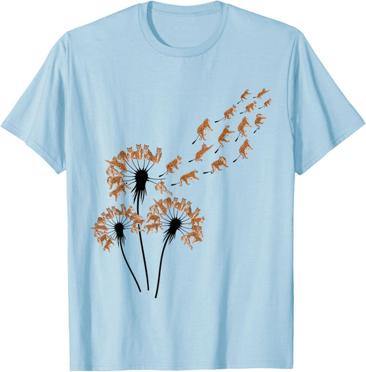 Dandelion Tigers Stuff for Tiger Lover | Tiger T-Shirt - T-Shirt | Light Blue