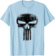 Marvel Comics Retro Classic The Punisher Black Skull Logo T-Shirt - T-Shirt | Light Blue