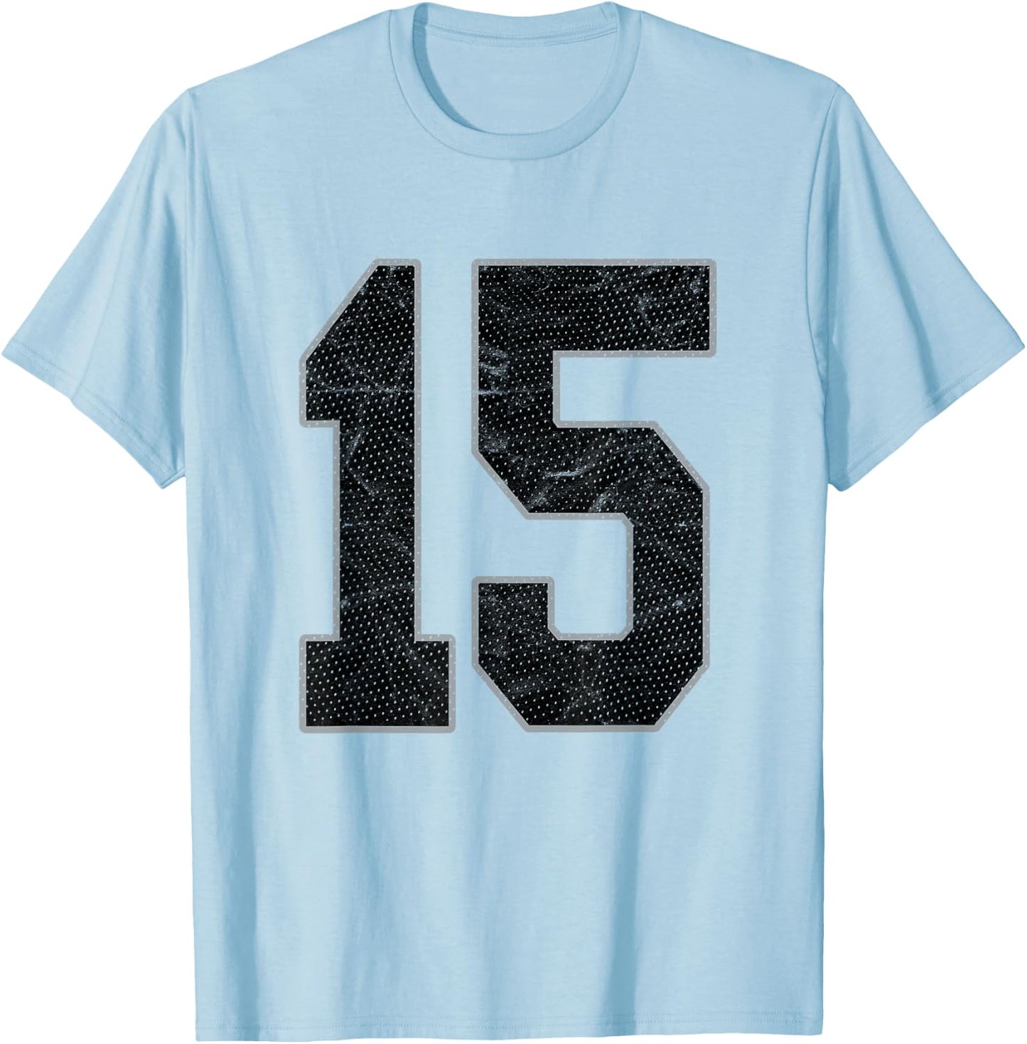 Number 15 Numbered Uniform Sports Team Jersey 15th Birthday T-Shirt - T-Shirt | Light Blue