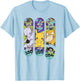 Pokémon Mewtwo Pikachu Psyduck Generation 1 Skateboards T-Shirt - T-Shirt | Light Blue