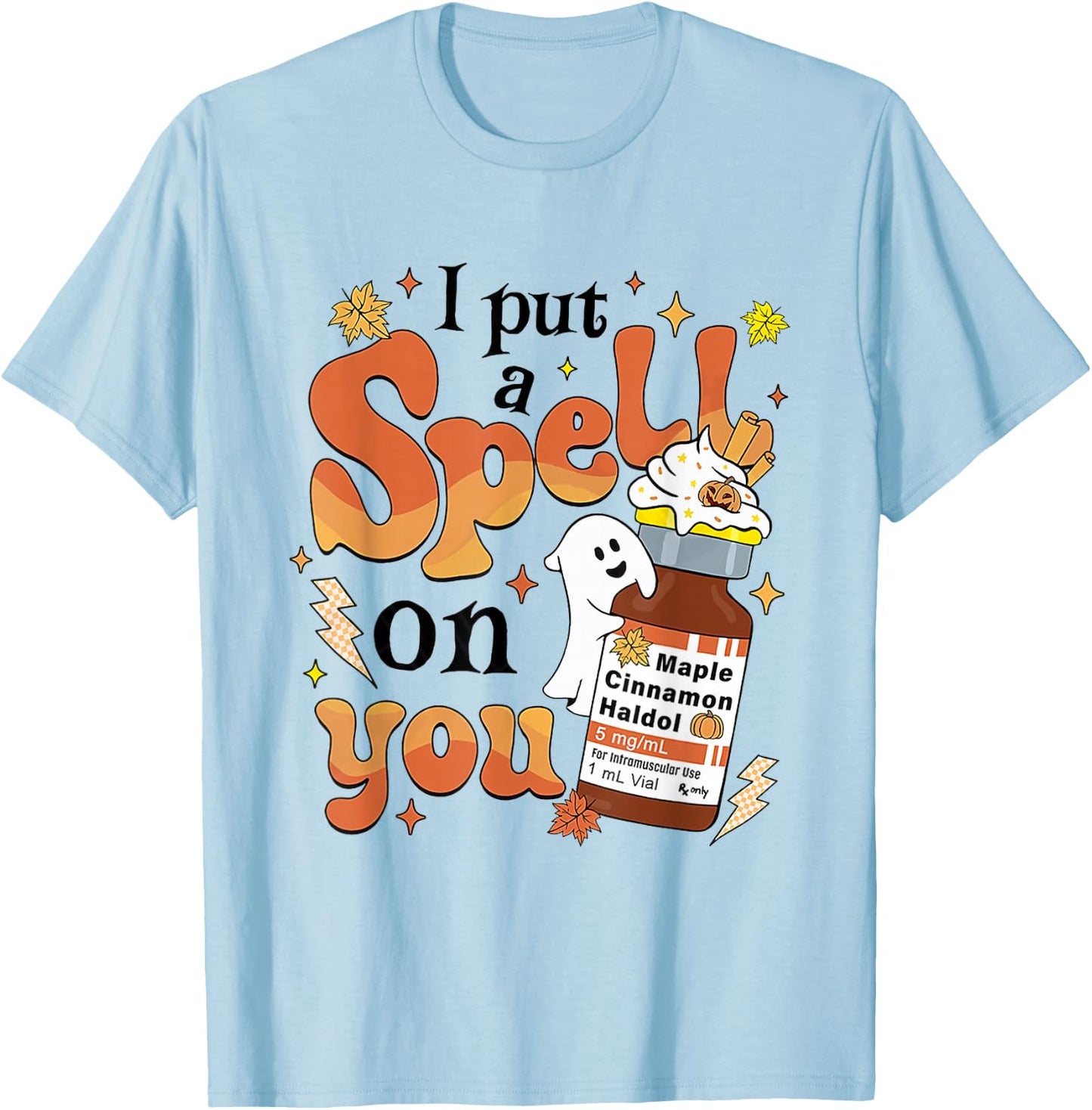 Retro ER ICU Halloween I Put A Spell On You Funny Haldol T-Shirt - T-Shirt | Light Blue