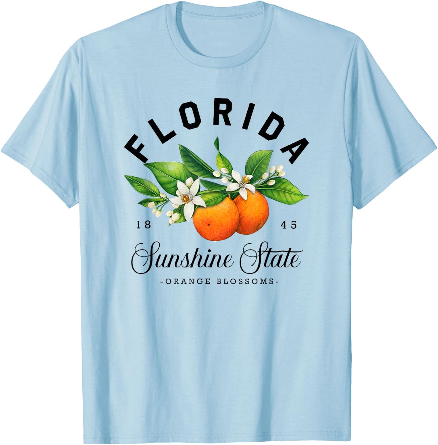 Florida Shirt, Watercolor Orange Blossoms T-Shirt - T-Shirt | Light Blue