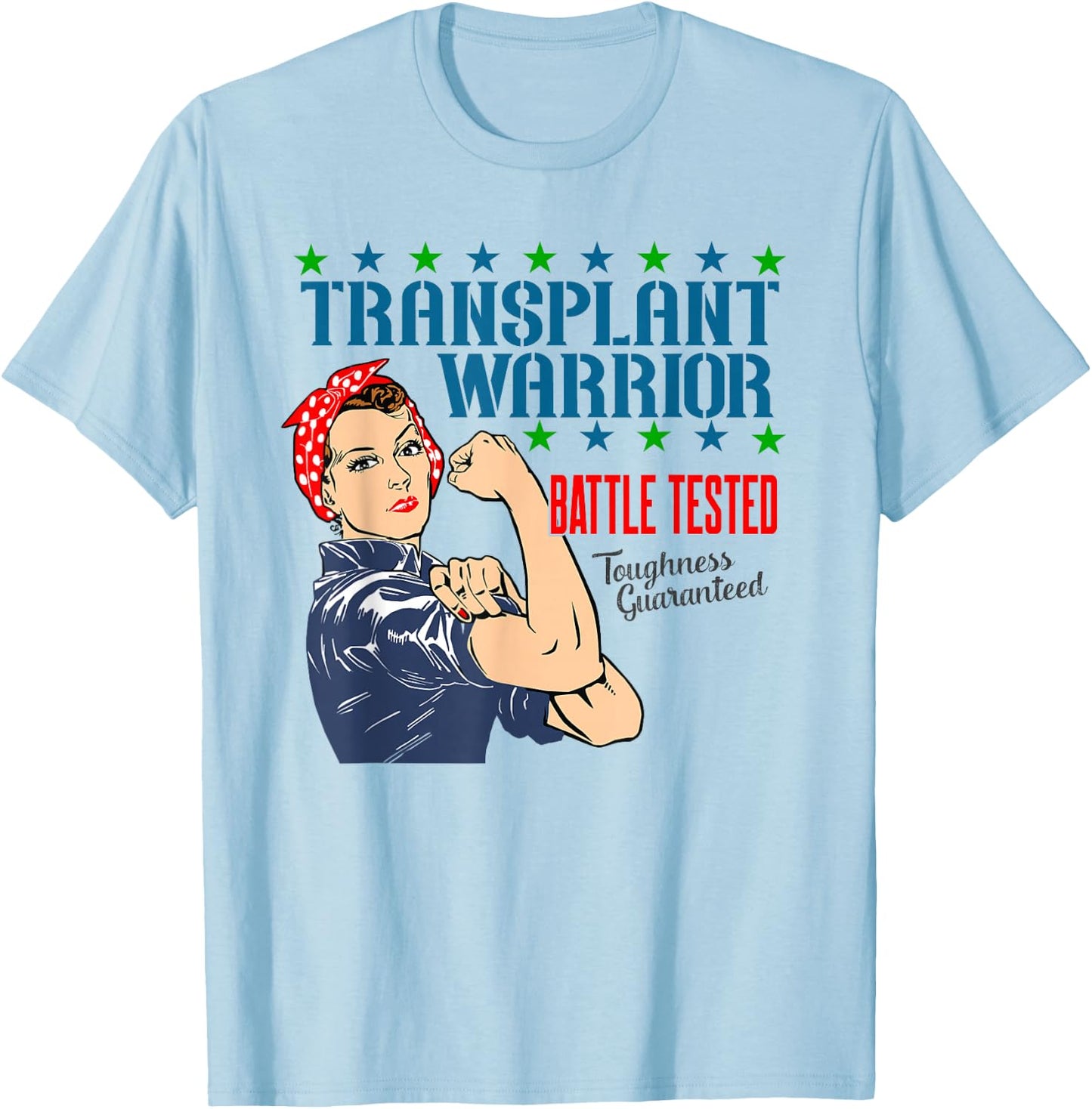 Transplant Warrior a Vintage Women's Transplant Recipient T-Shirt - T-Shirt | Light Blue