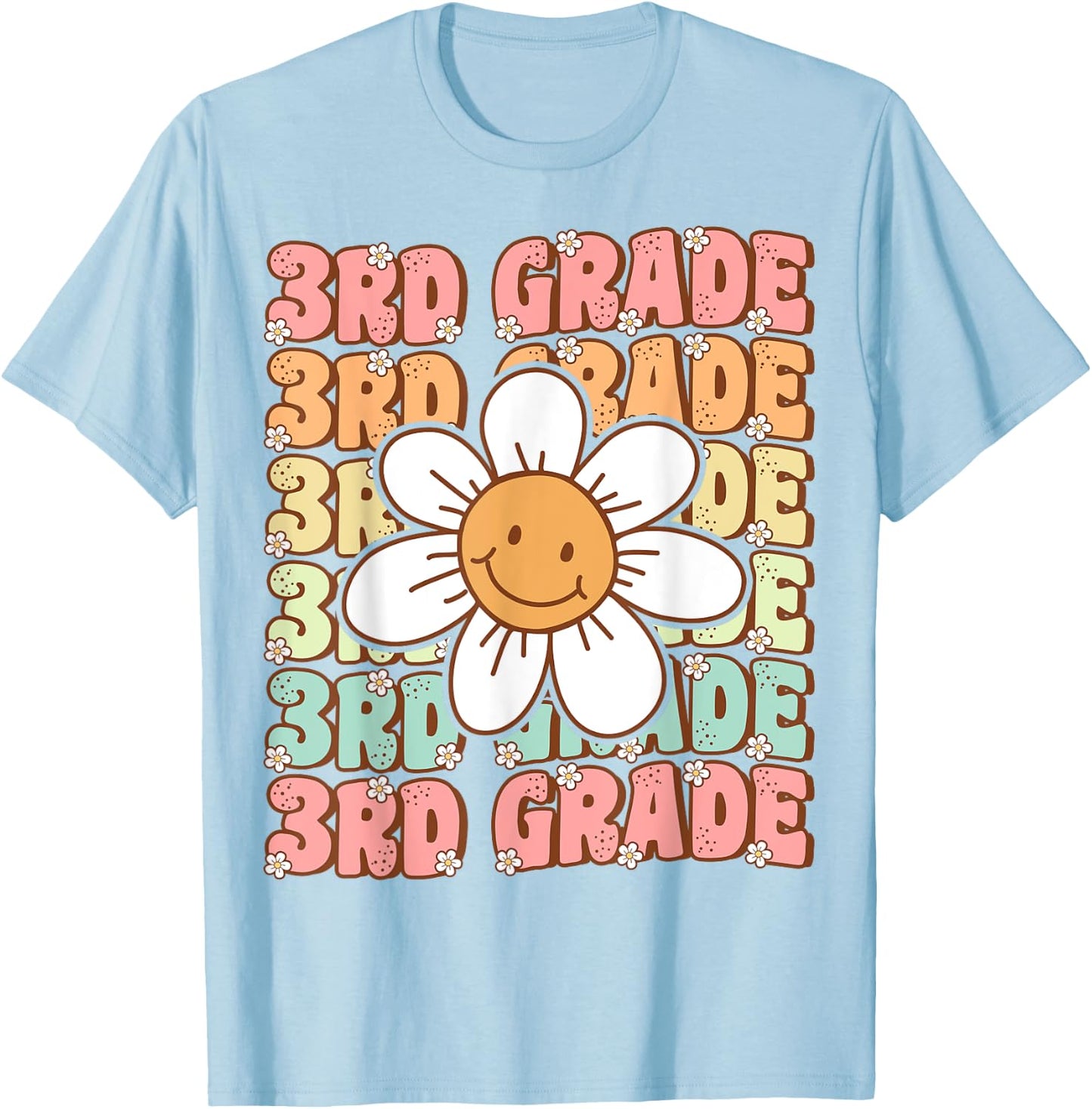 Groovy 3rd Grade Back to School First Day of Third Grade T-Shirt - T-Shirt | Light Blue