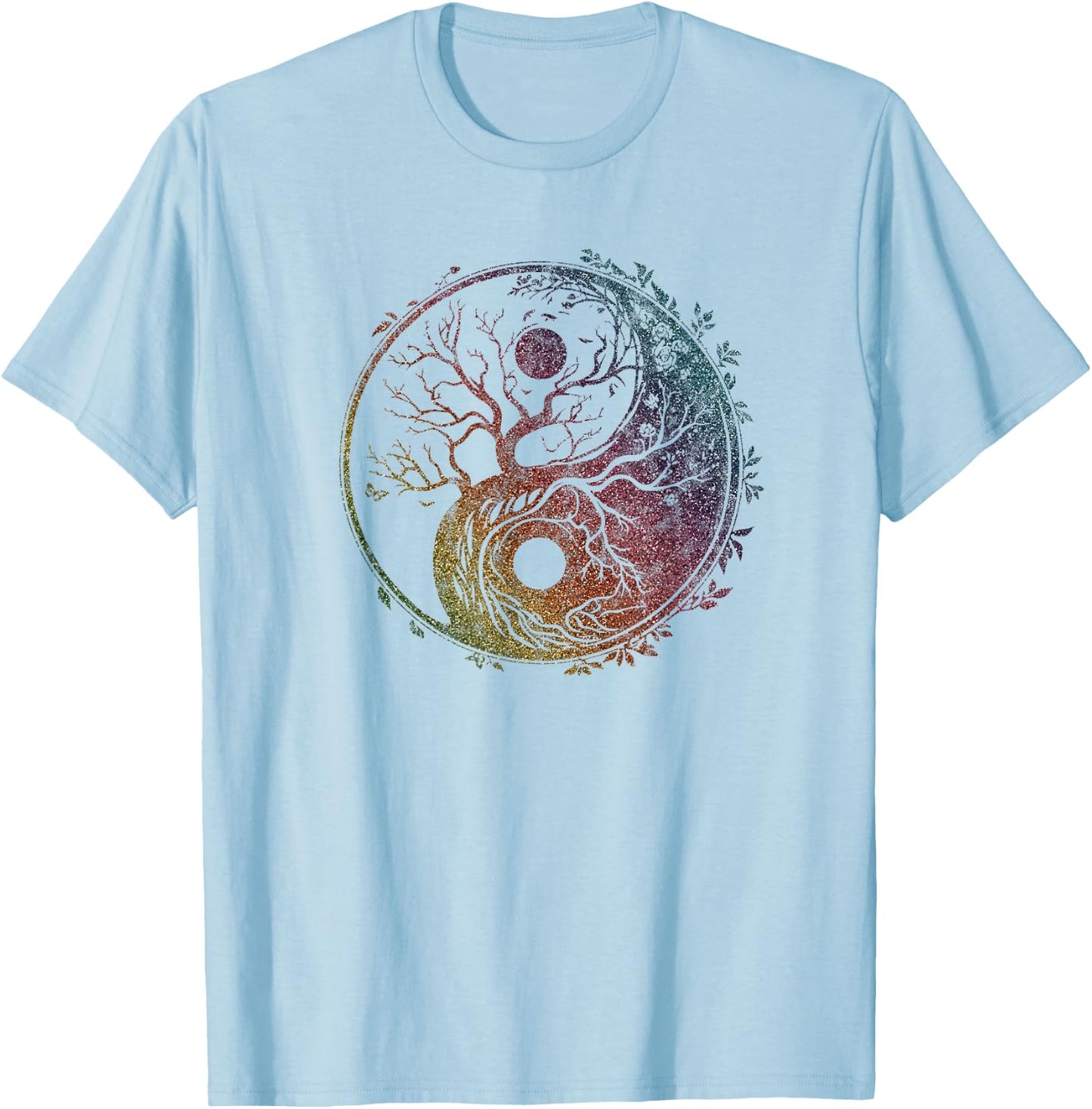 Yin Yang symbol, tree of life, Tai chi, Qigong, yoga, Taoism T-Shirt - T-Shirt | Light Blue