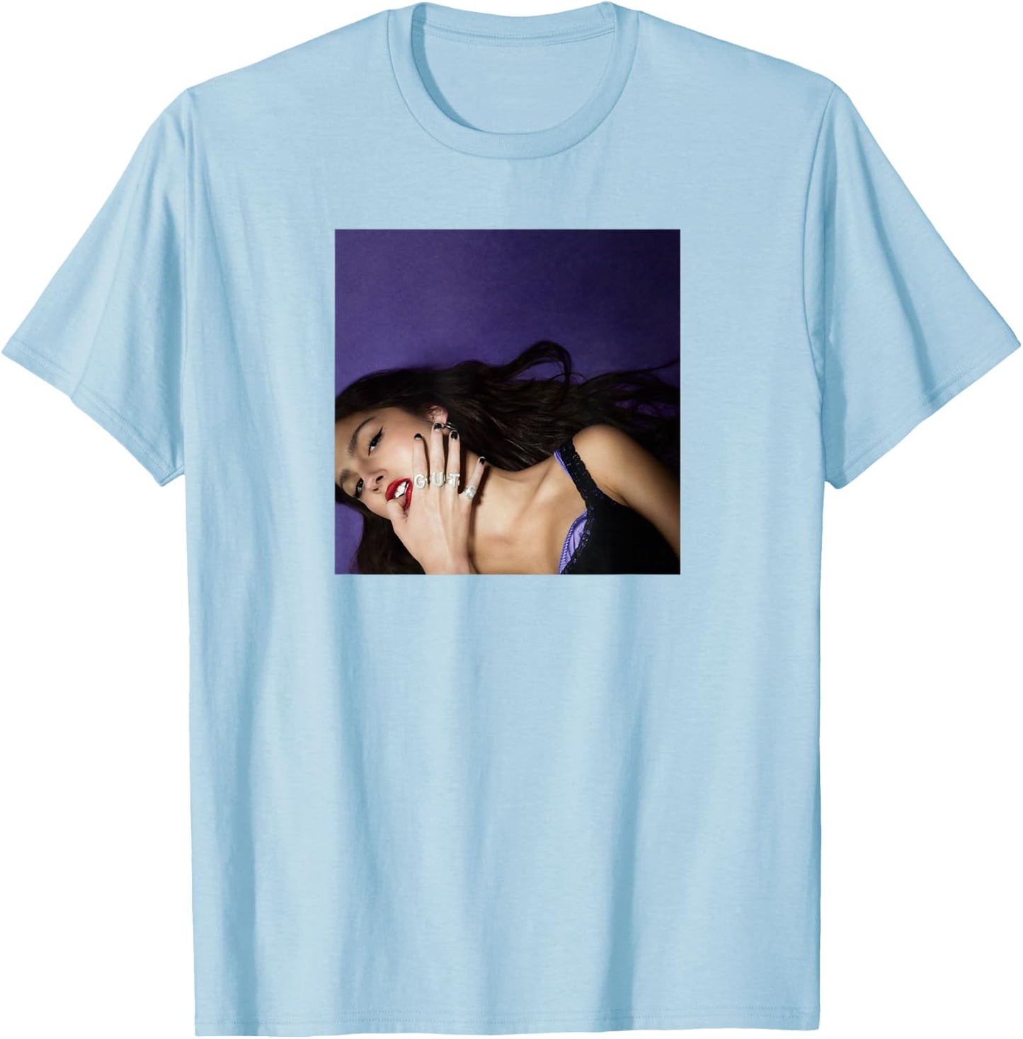 Official Olivia Rodrigo Guts Album Cover T-Shirt - T-Shirt | Light Blue