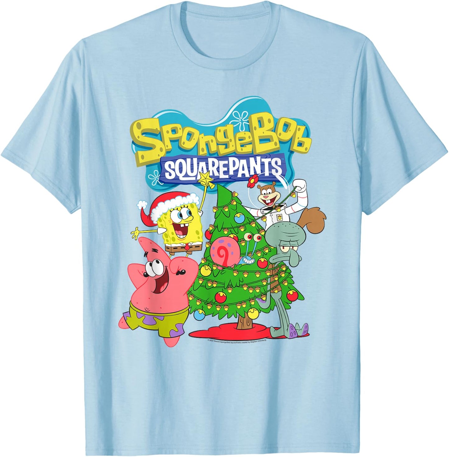 SpongeBob SquarePants Christmas Tree T-Shirt - T-Shirt | Light Blue