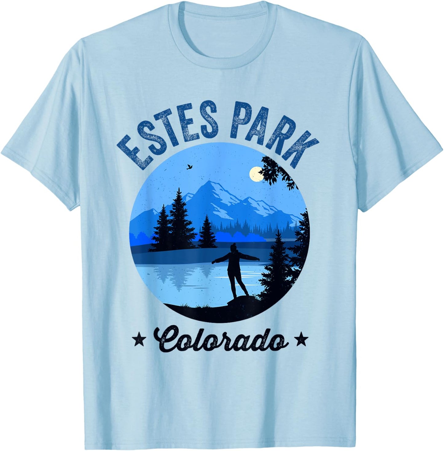 Estes Park Retro Vintage Lake Estes Park Colorado T-Shirt - T-Shirt | Light Blue