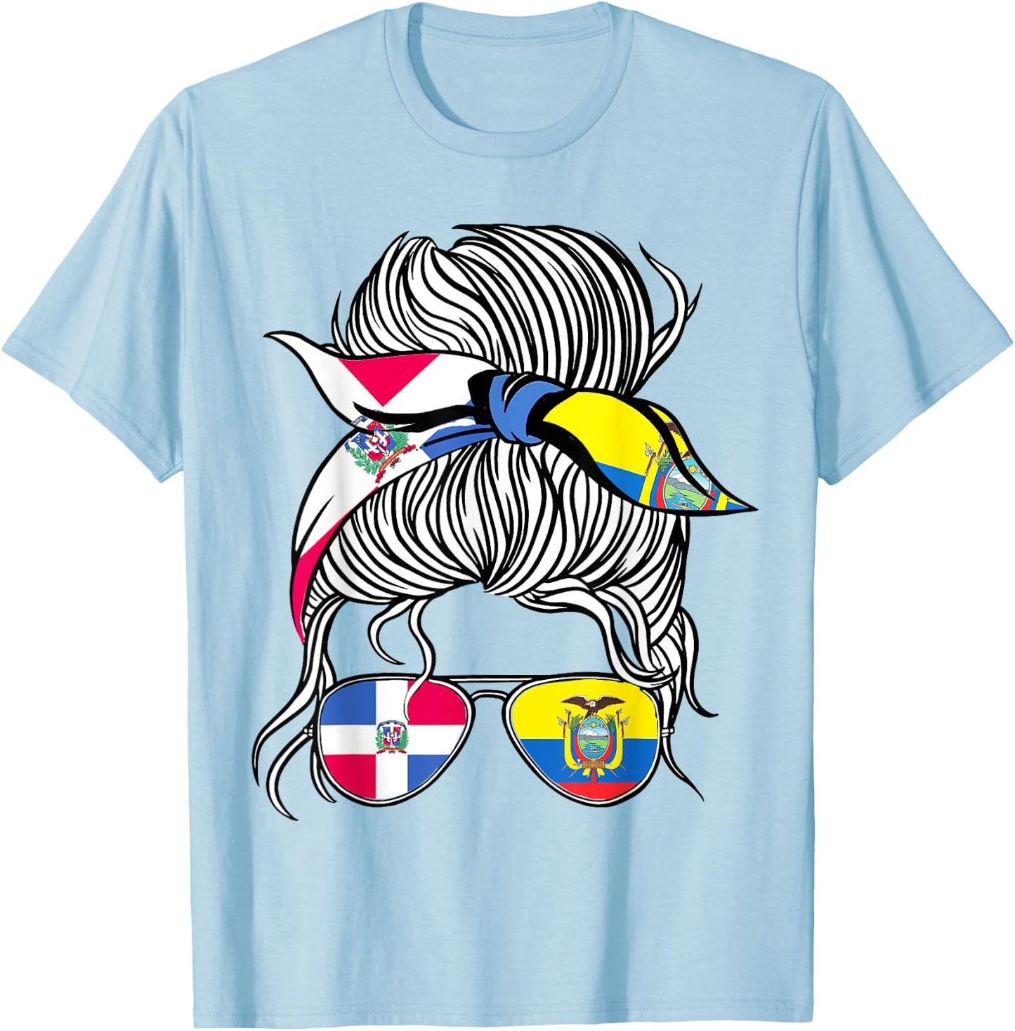 Dominican Republic Flag Ecuador Grown Women Girl Country T-Shirt - T-Shirt | Light Blue