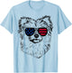 Aussiepom Dog 4th July America USA Flag Men Women Kids T-Shirt - T-Shirt | Light Blue