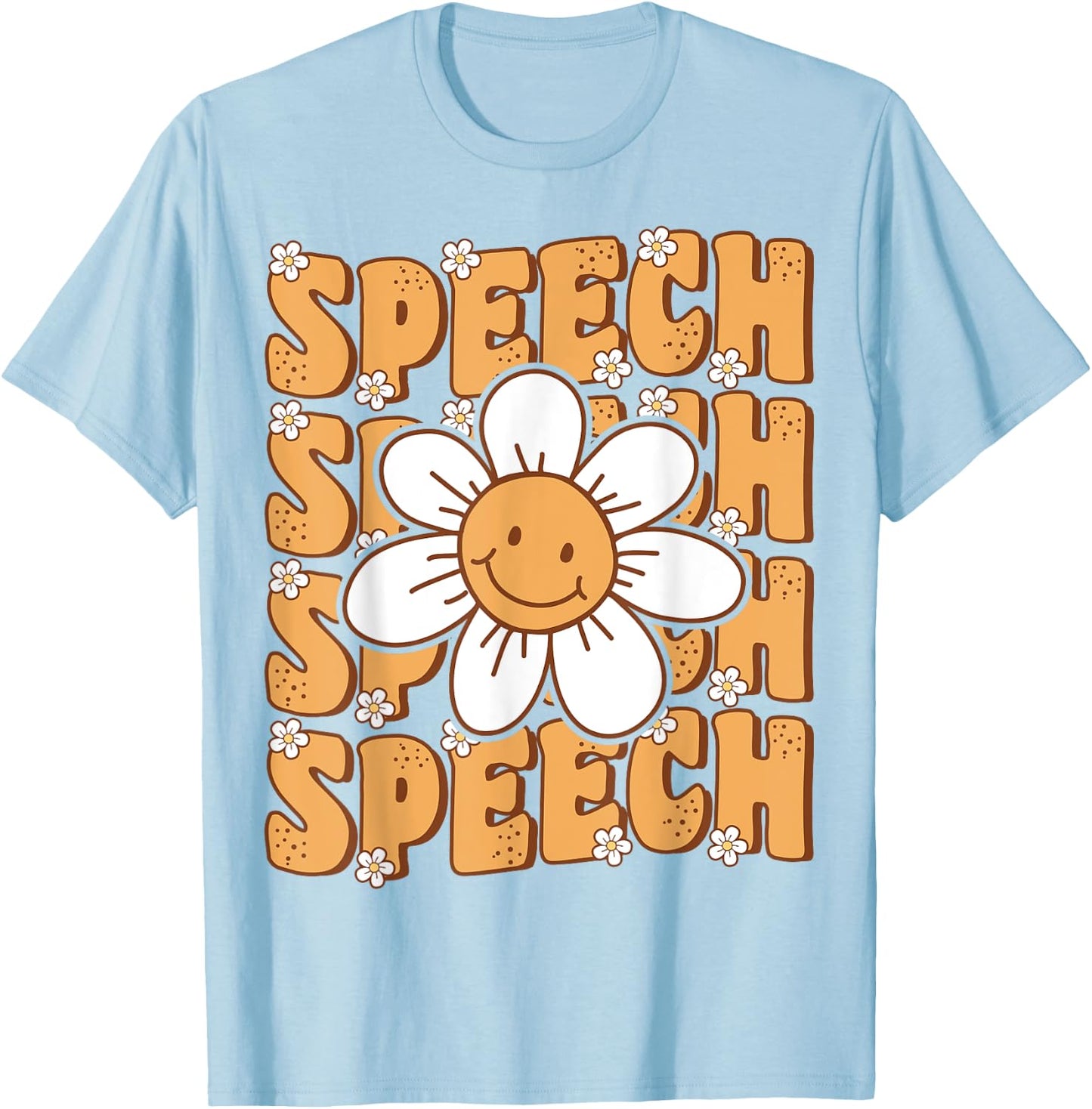 Groovy Retro Speech Language Pathologist Speech Therapist T-Shirt - T-Shirt | Light Blue