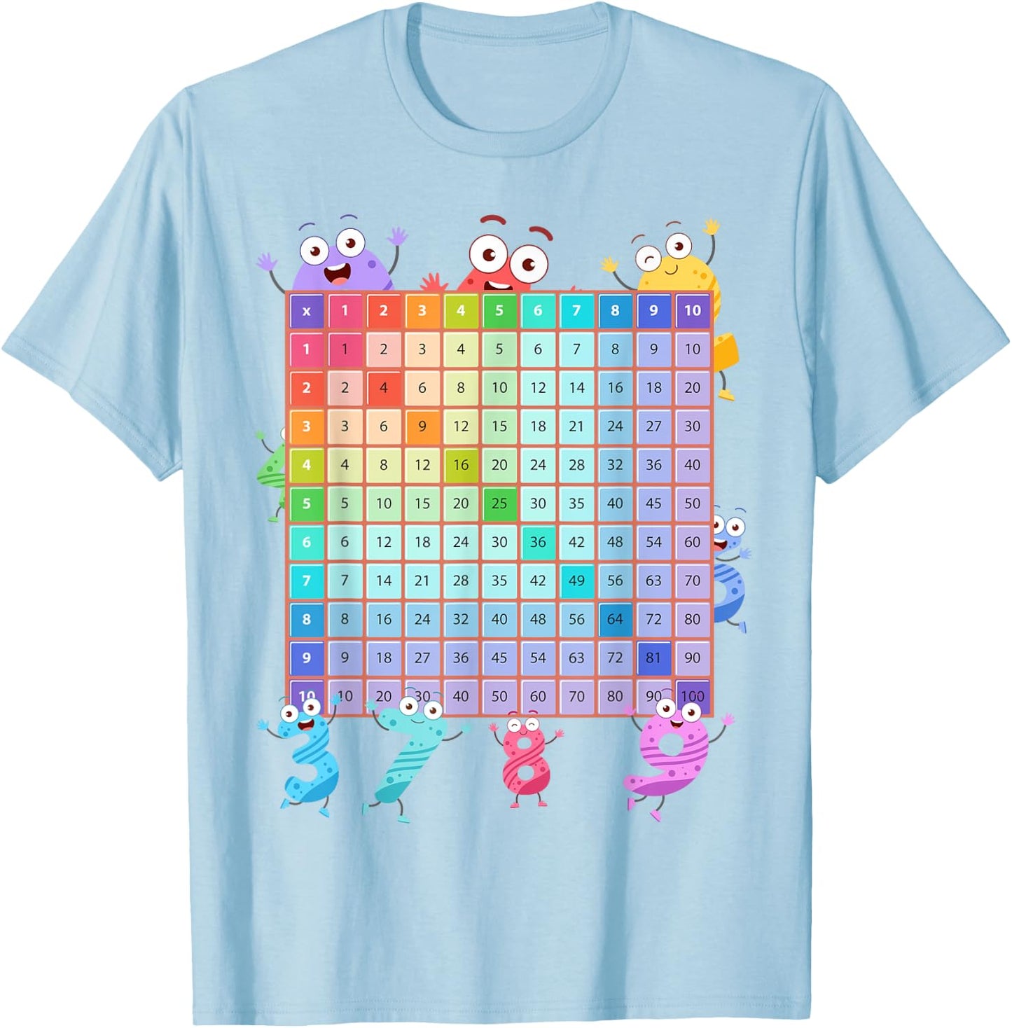 Maths Fancy Dress Idea For Kids & Kids Multiplication Square T-Shirt - T-Shirt | Light Blue