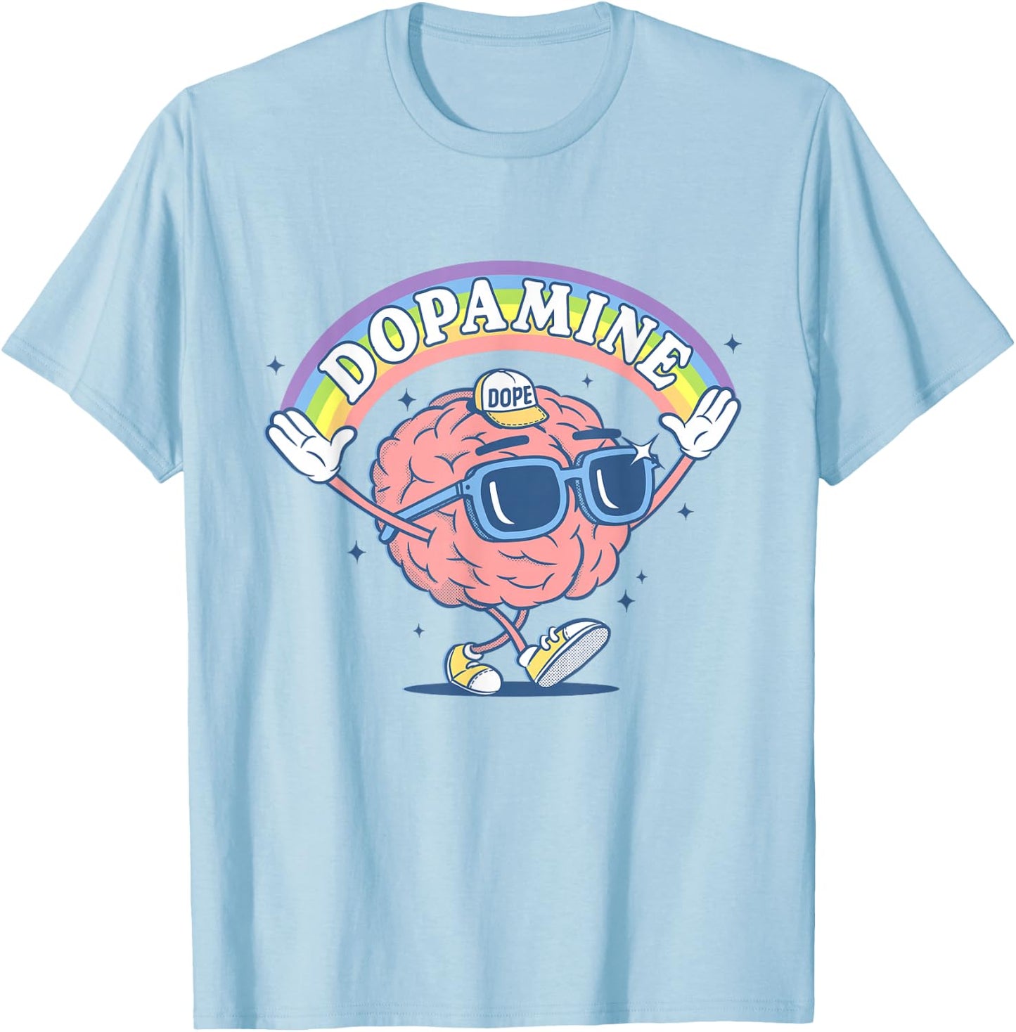 Funny Dopamine Rainbow Brain T-Shirt - T-Shirt | Light Blue
