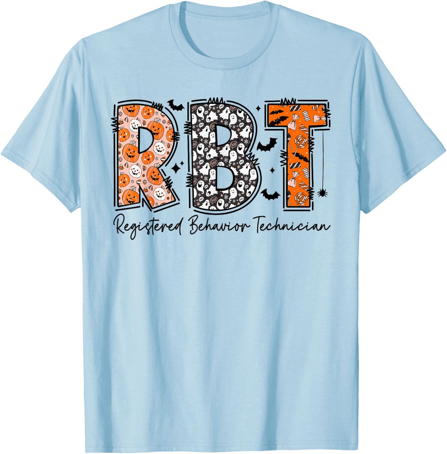 Funny RBT Halloween Registered Behavior Technician Halloween T-Shirt - T-Shirt | Light Blue