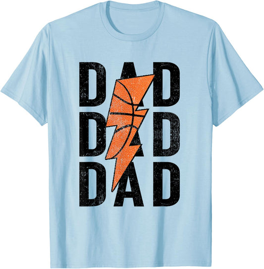 Daddy Basketball Lightning Basketball Dad Gifts Father's Day T-Shirt - T-Shirt | Light Blue