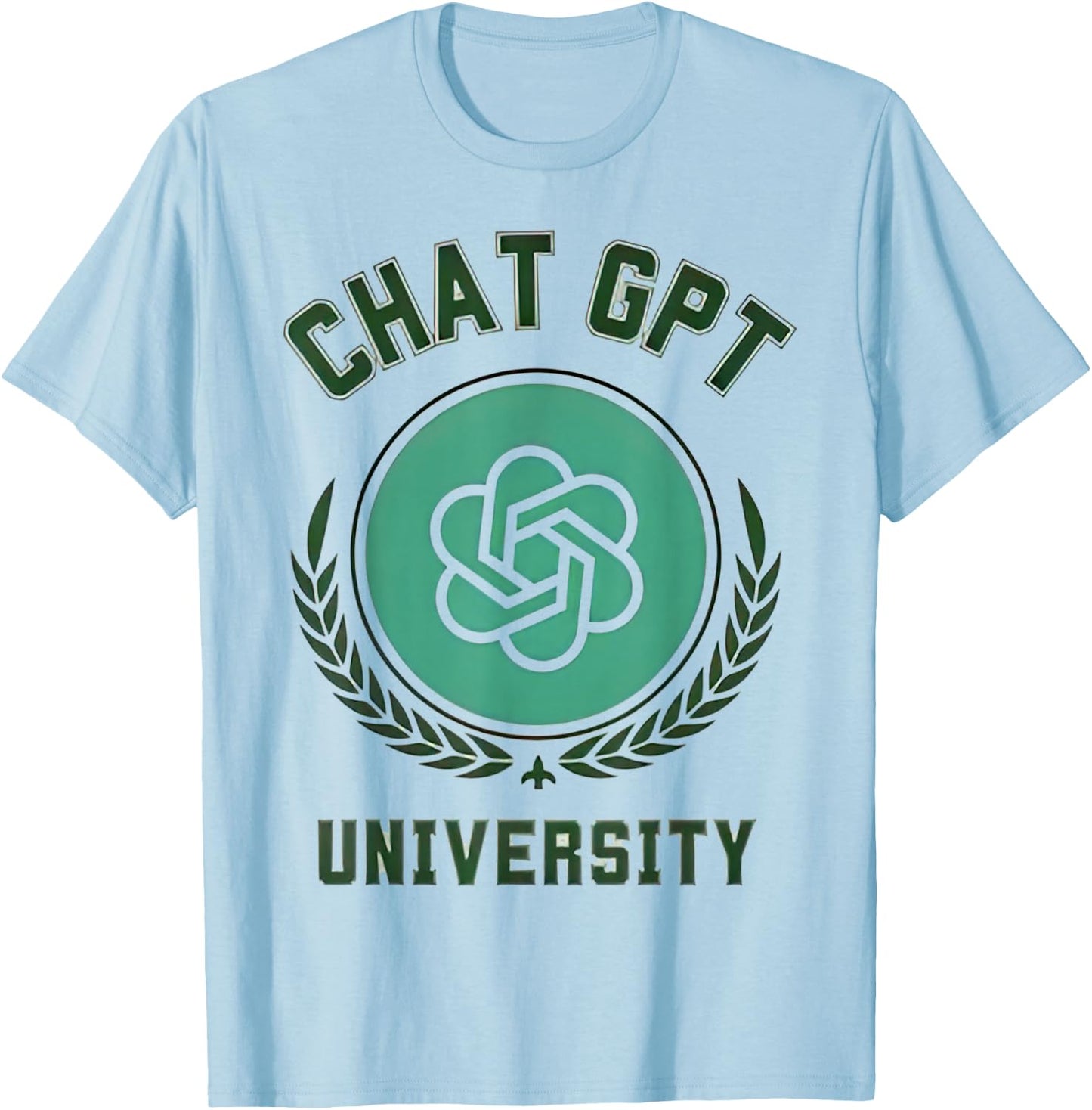 University of Chat Gpt T-Shirt - T-Shirt | Light Blue