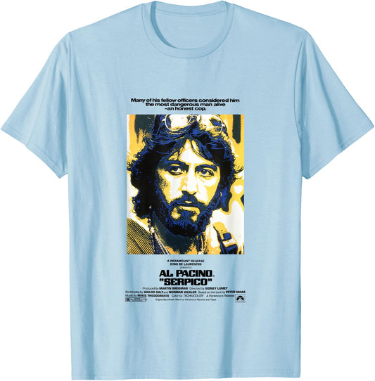 Serpico The Most Dangerous Man Alive An Honest Cop T-Shirt - T-Shirt | Light Blue