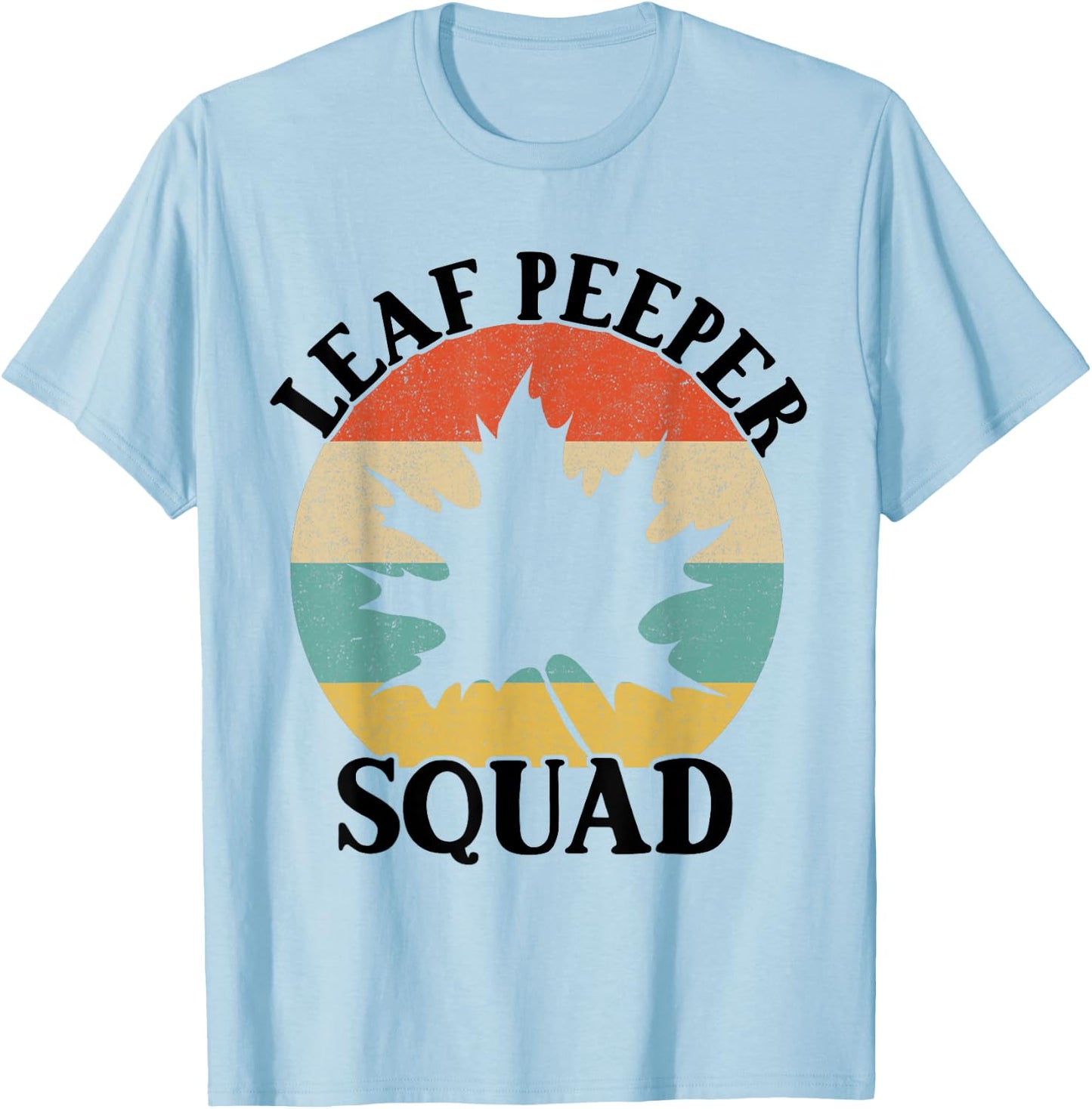 Leaf Peeper Squad Retro Autumn Peeping Fall Season Leaves T-Shirt - T-Shirt | Light Blue