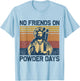 Vintage No Friends On Powder Days Jesus Skiing Retro T-Shirt - T-Shirt | Light Blue