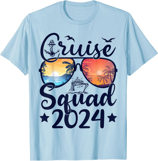 Cruise Squad 2024 Summer Vacation Family Cruise Ship T-Shirt - T-Shirt | Light Blue