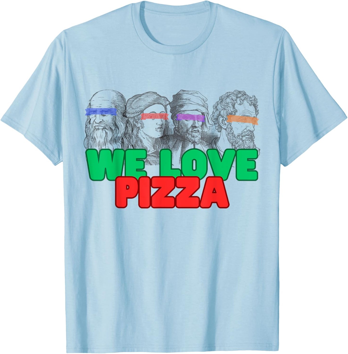 Ninja Artist Renaissance Leonardo Rafael Donny Michelangelo T-Shirt - T-Shirt | Light Blue