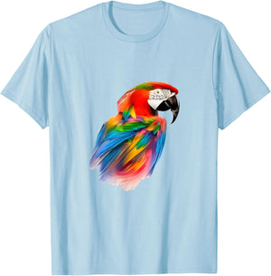 Red Macaw Parrot Colourful Bird Macaw Kanga Scarlet Macaw T-Shirt - T-Shirt | Light Blue