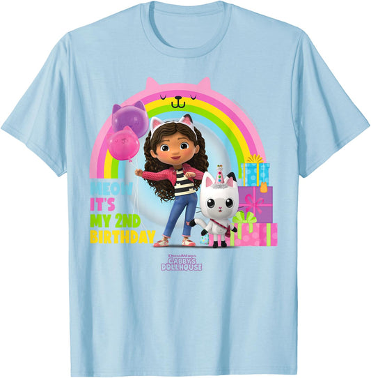 DreamWorks Gabby's Dollhouse 2nd Birthday T-Shirt - T-Shirt | Light Blue