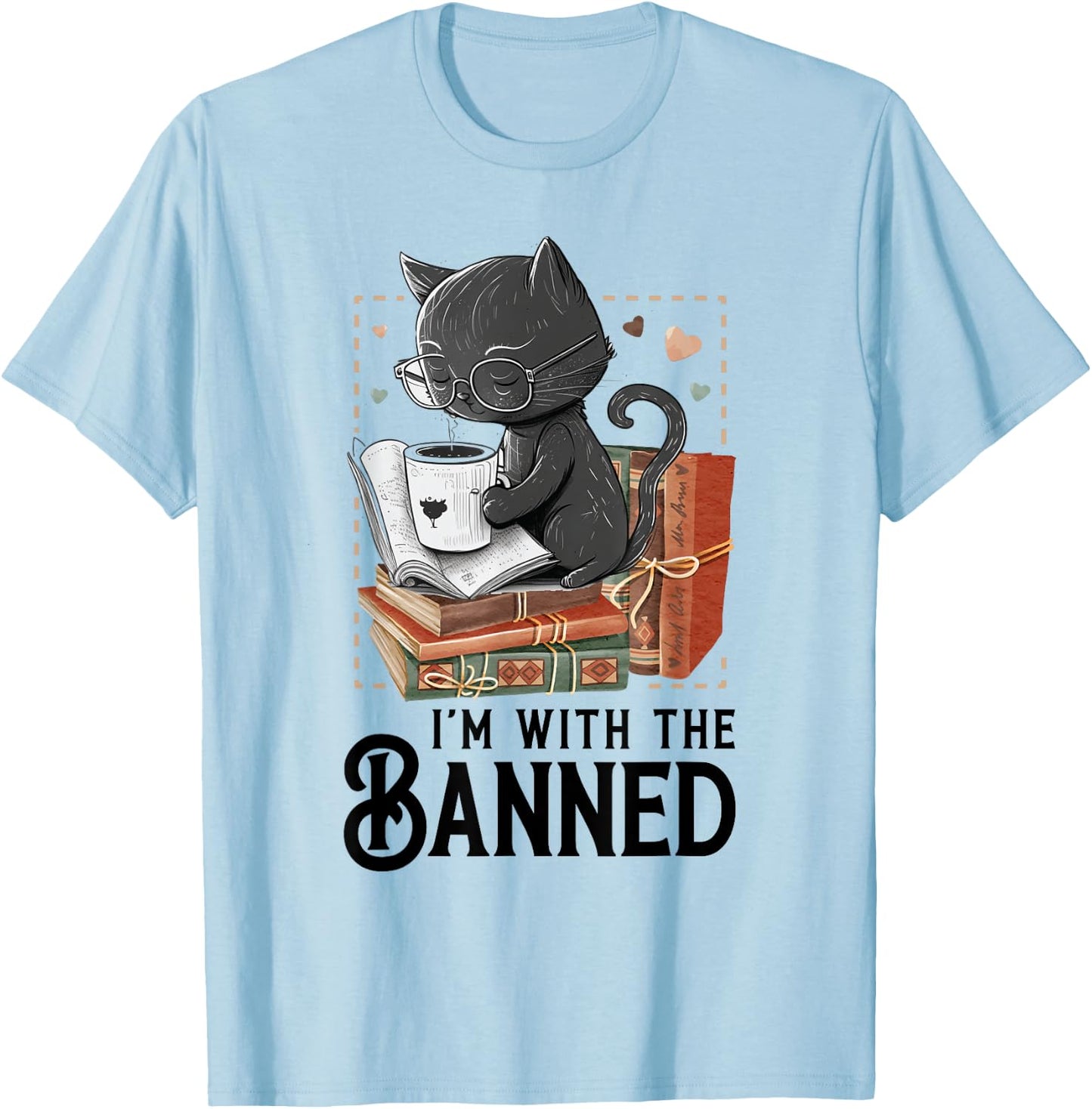 I'm with The Banned Read Banned Books Lover BookWorm T-Shirt - T-Shirt | Light Blue