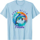 Vero Beach Florida Happy Watercolor Dolphin T-Shirt - T-Shirt | Light Blue