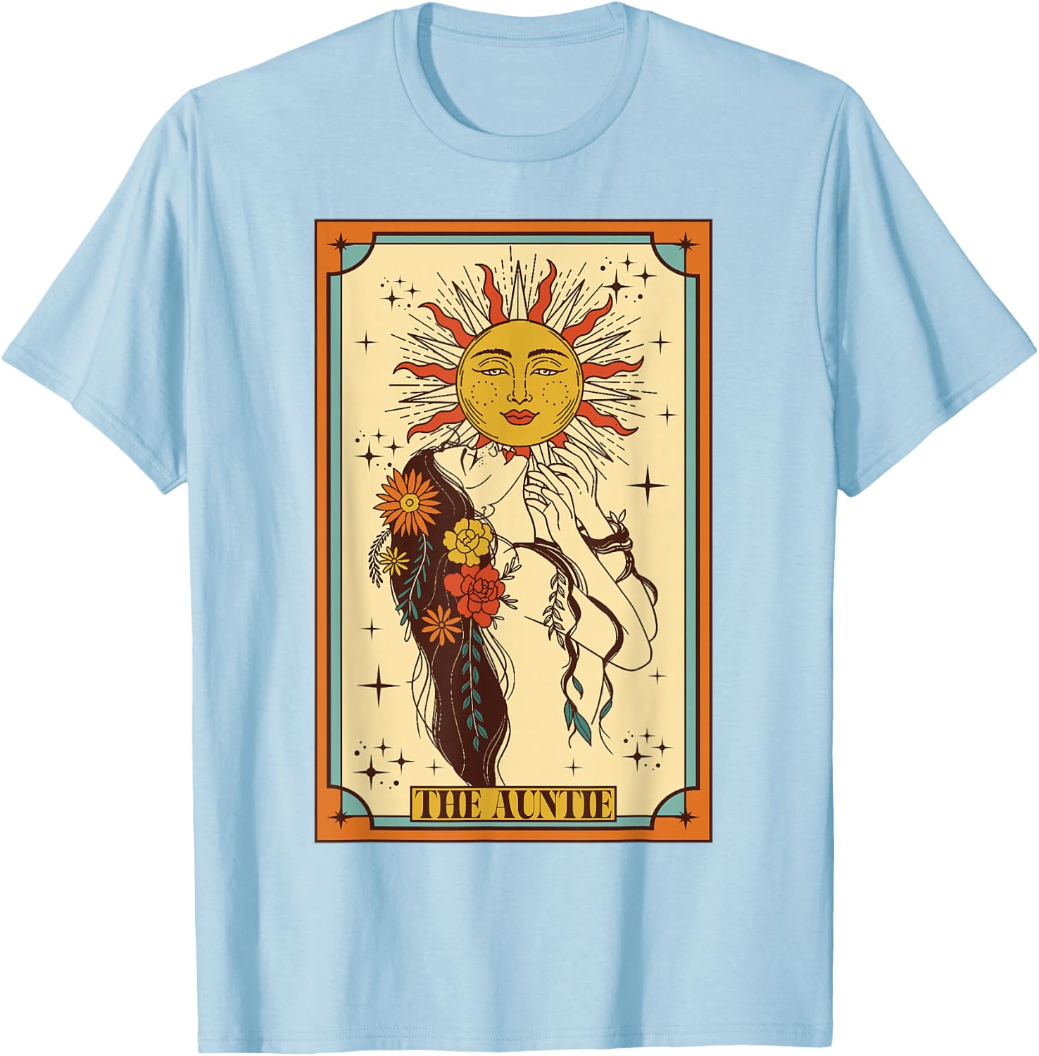 Best Aunt Ever Blessed Auntie Aunt The Auntie Tarot Card T-Shirt - T-Shirt | Light Blue