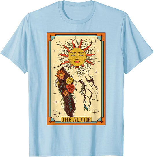 Best Aunt Ever Blessed Auntie Aunt The Auntie Tarot Card T-Shirt - T-Shirt | Light Blue