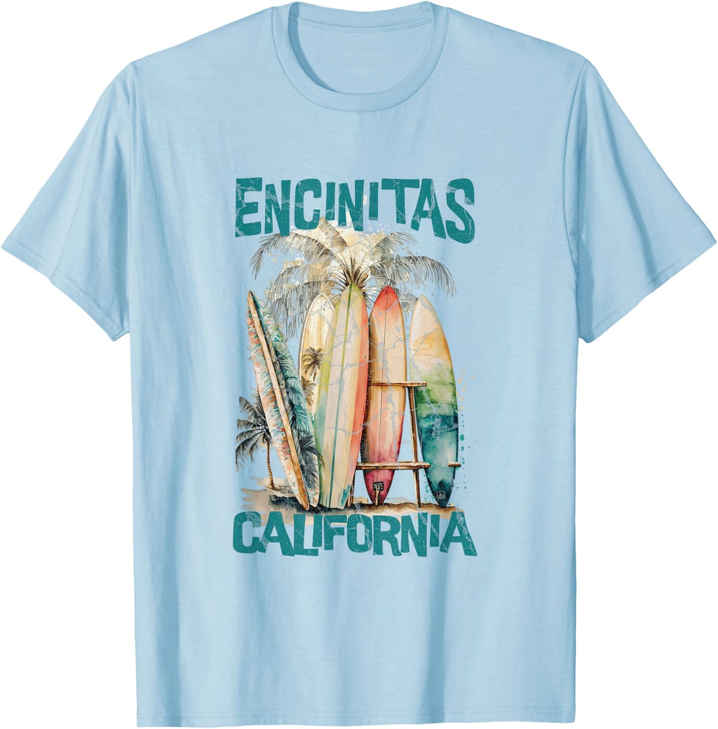 Encinitas California T-Shirt - T-Shirt | Light Blue