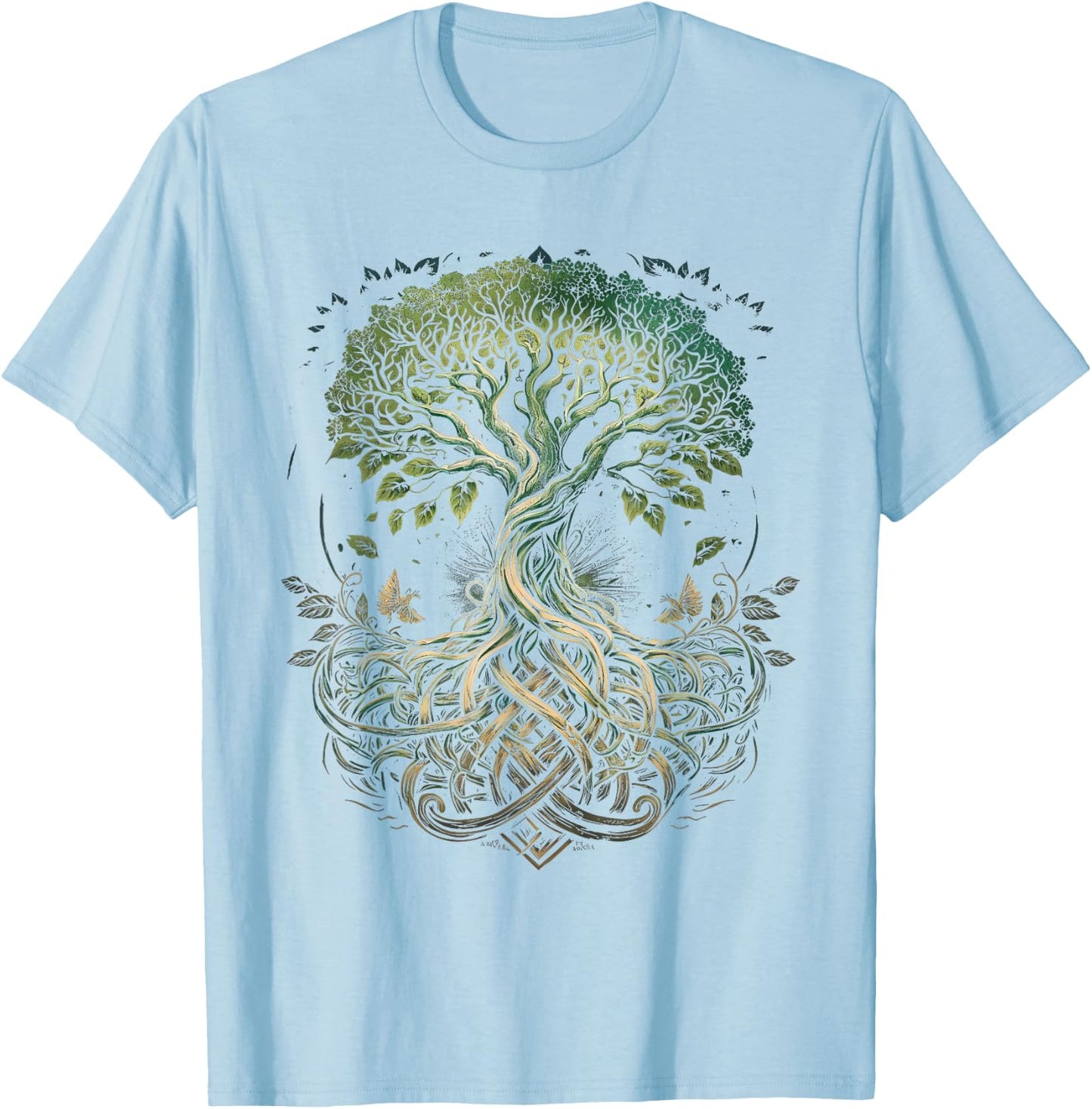 Tree of Life Yggdrasil Viking Midgard Thor Walhalla T-Shirt - T-Shirt | Light Blue
