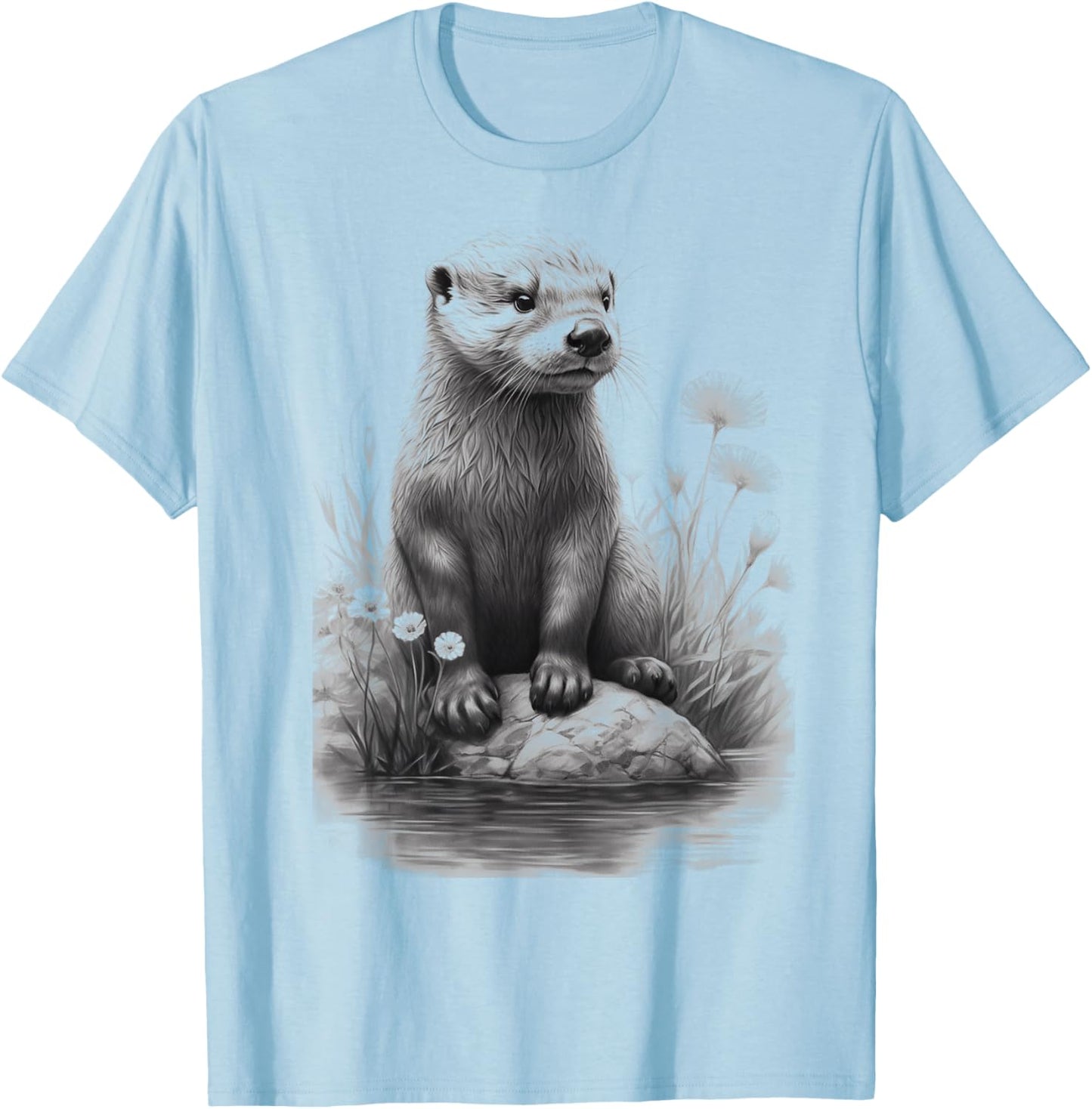 River Otter t shirt for boys & girls Cute Otter Animal Funny T-Shirt - T-Shirt | Light Blue