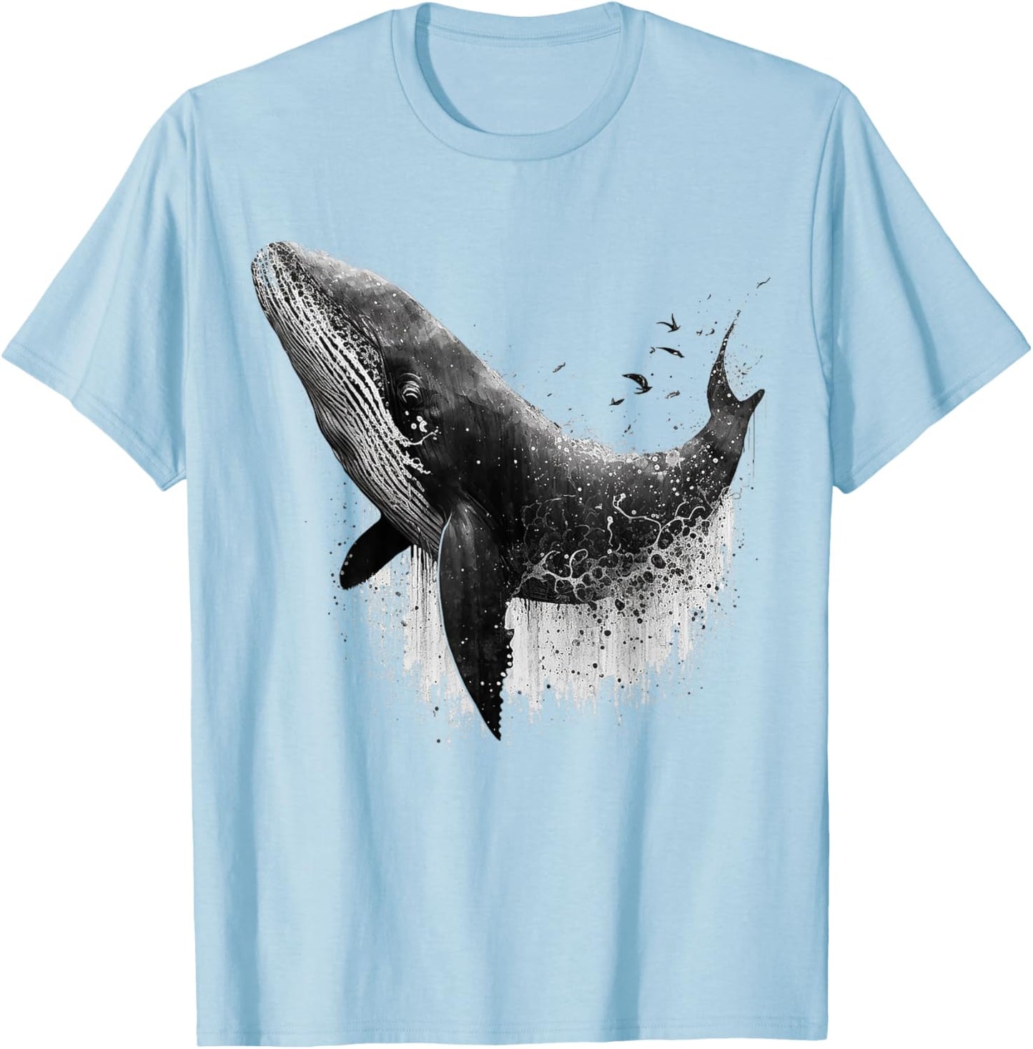 Whale Fish Art Colourful Animals Whale T-Shirt - T-Shirt | Light Blue