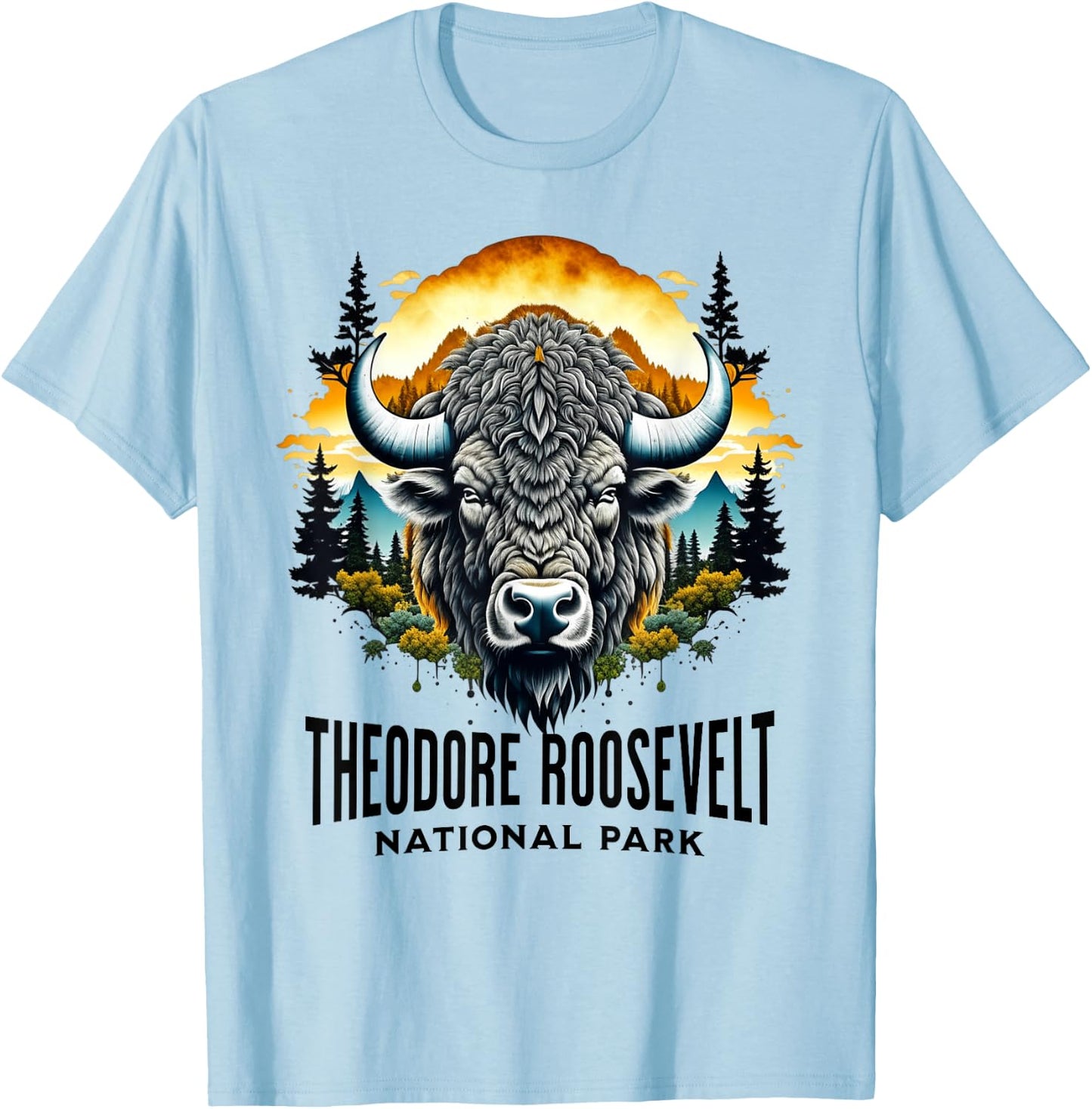 Theodore Roosevelt National Park T-Shirt - T-Shirt | Light Blue