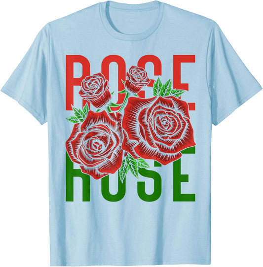 Vintage Inspired Botanical Flower Gardener Naturalist Rose T-Shirt - T-Shirt | Light Blue