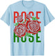 Vintage Inspired Botanical Flower Gardener Naturalist Rose T-Shirt - T-Shirt | Light Blue