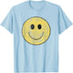 Vintage Smile Happy Face 70's Vibe T-Shirt - T-Shirt | Light Blue