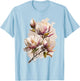 Magnolia Blossom Flower Blooming Floral Spring Summer Women T-Shirt - T-Shirt | Light Blue