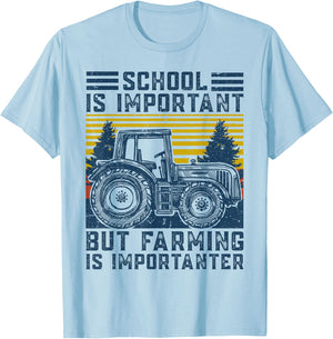 But Farming is Importanter Farmer Tractor Funny Farm Boys T-Shirt - T-Shirt | Light Blue