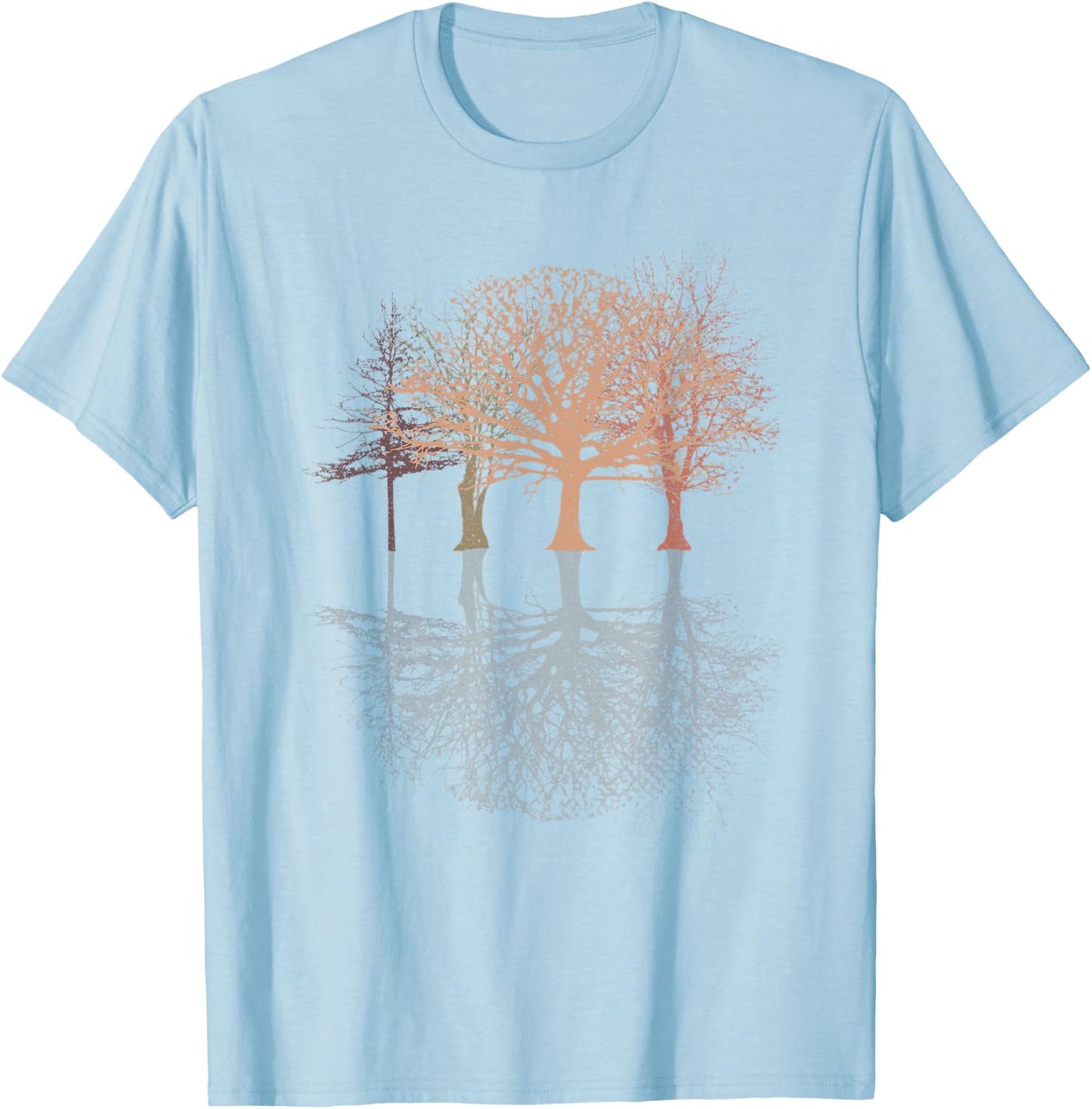 Wild Nature Wildlife Trees Reflection Outdoor Forest T-Shirt - T-Shirt | Light Blue
