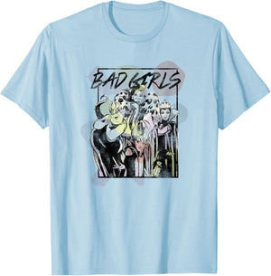 Disney Villains Bad Girls Sketch Poster T-Shirt - T-Shirt | Light Blue