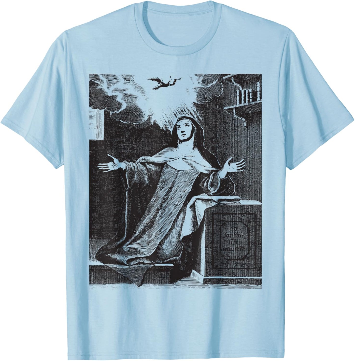 St Teresa of Avila Interior Castle Catholic Patron Saint T-Shirt - T-Shirt | Light Blue