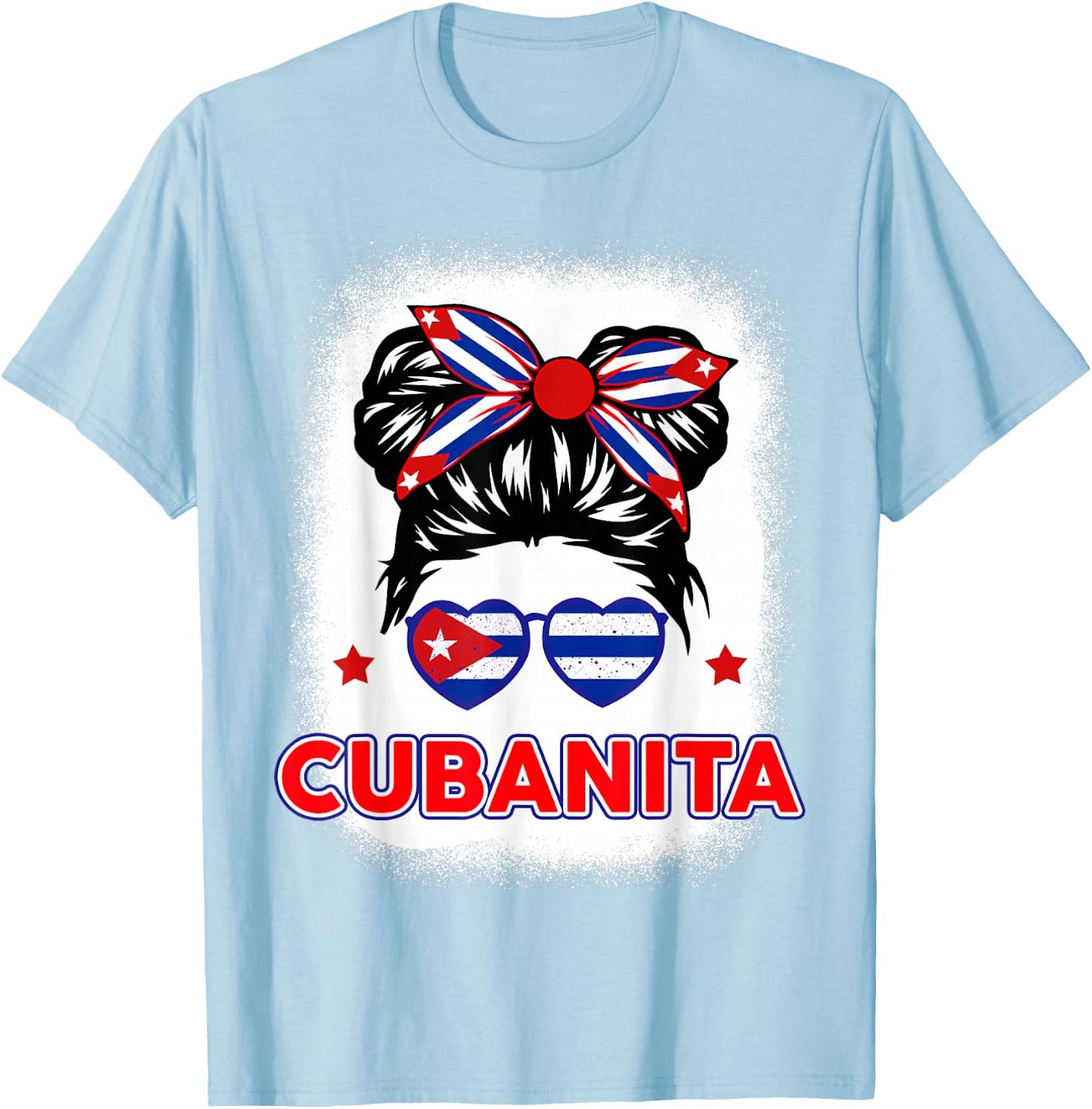 Cubanita Cuba Flag Cuban Girl Hispanic Heritage Kids Women T-Shirt - T-Shirt | Light Blue