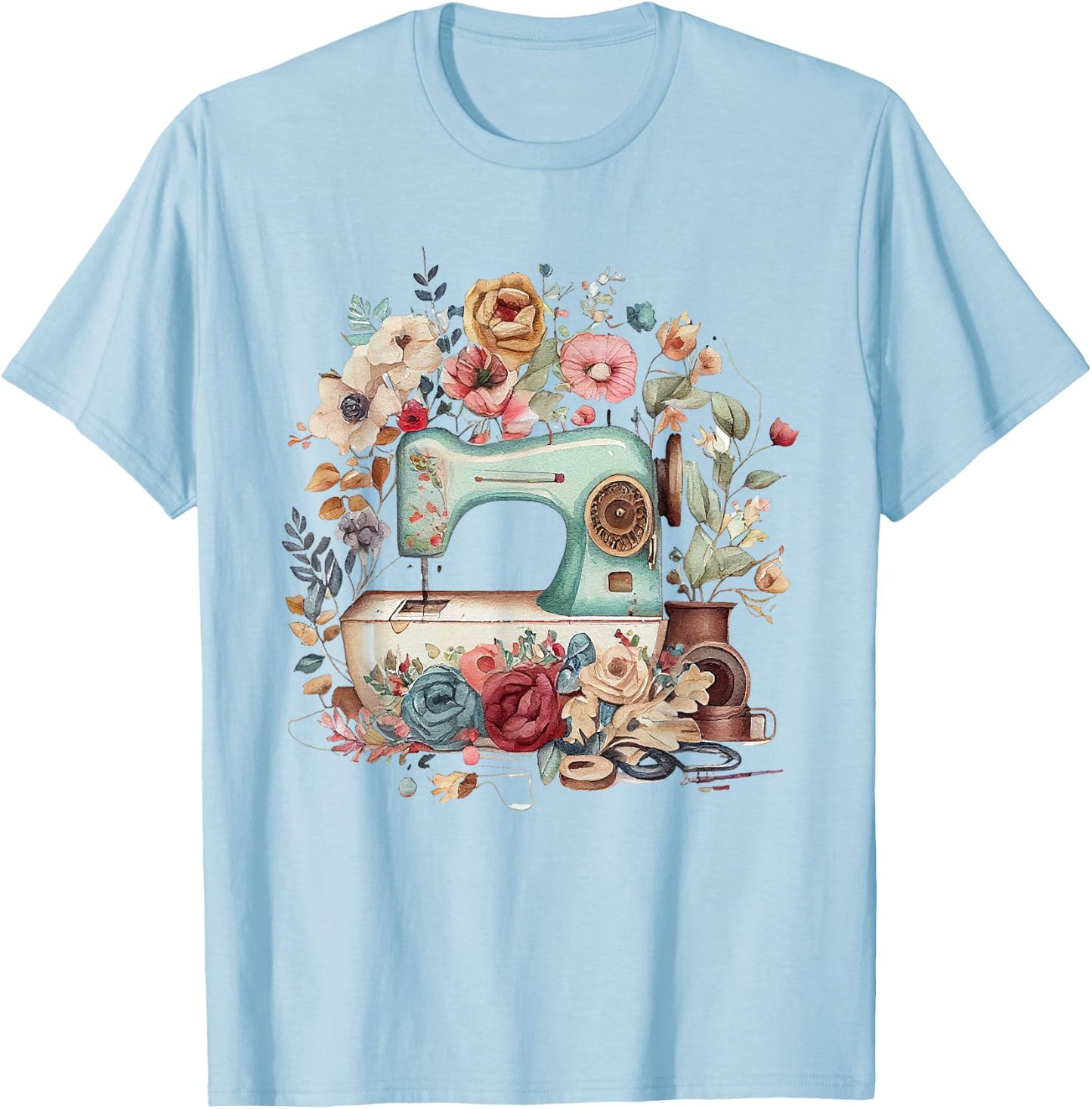 Vintage Quilting Yarn Graphic Seamstress Sewing Themed T-Shirt - T-Shirt | Light Blue
