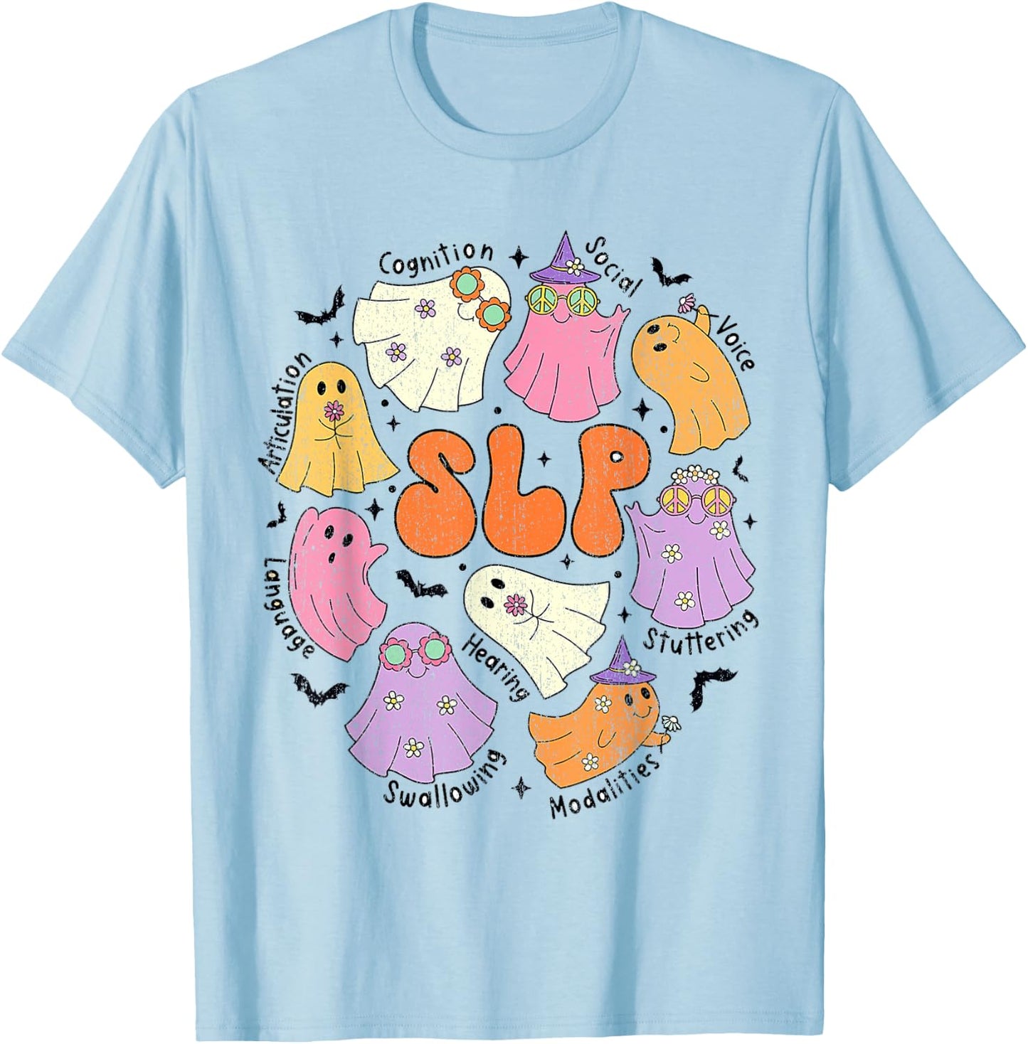 Speech Therapy SLP Ghost Speech Therapy Halloween Slp Hal T-Shirt - T-Shirt | Light Blue
