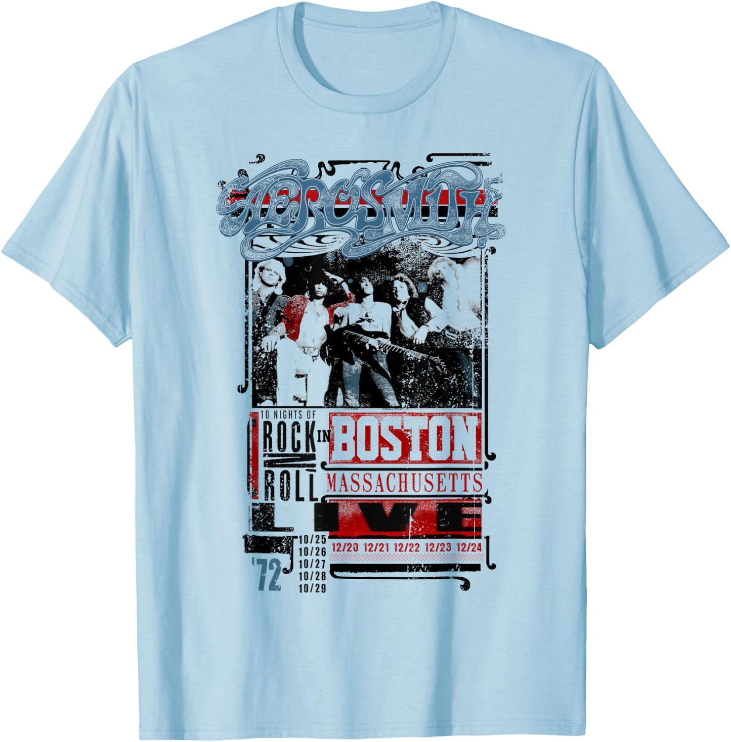 Aerosmith - LIVE! In Boston T-Shirt - T-Shirt | Light Blue